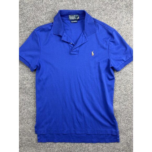 Ralph Lauren Polo Shirt Mens Small Blue Prima Soft Touch Embroidered Pony Knit - Picture 1 of 6